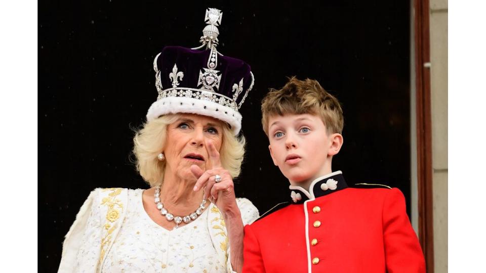 Camilla and grandson, Freddy Parker Bowles, at coronation