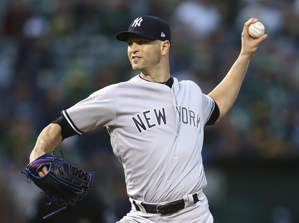 New York Yankees pitcher J.A. Happ (AP Photo/Ben Margot)