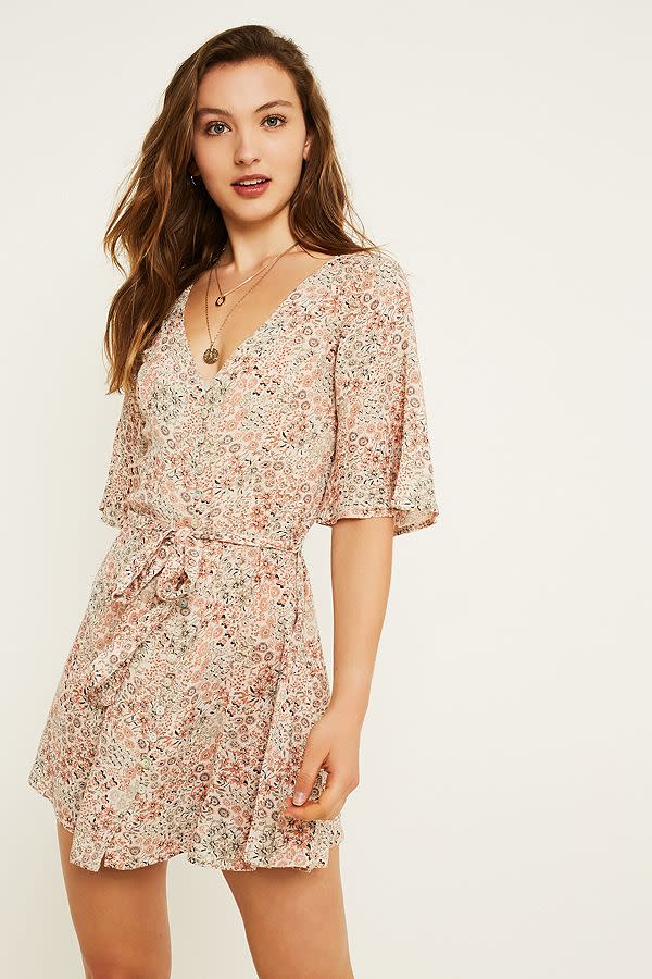 Urban Outfitters Daydream Sage Floral Button-Through Dress, £46.00