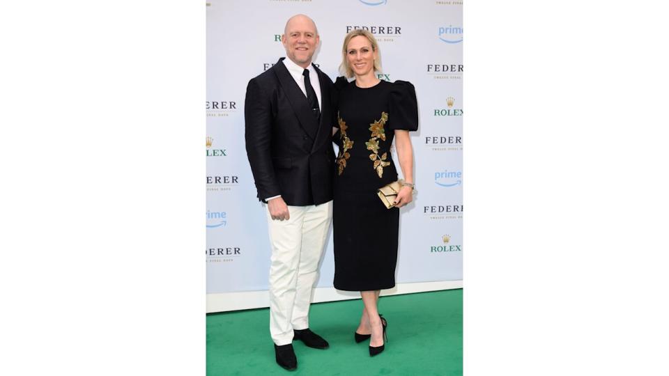 Mike Tindall in  for a dapper black blazer with Zara in black dress