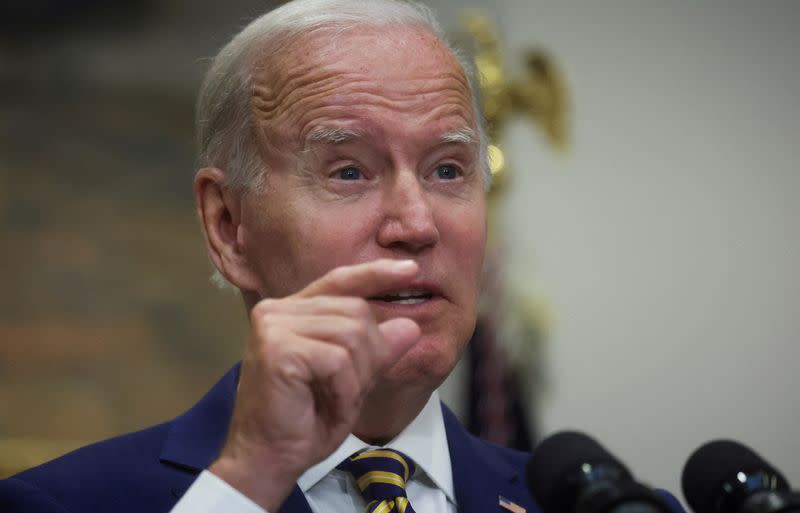 FILE PHOTO: U.S. President Biden delivers remarks on student loan debt relief plan at the White House in Washington