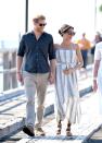 <p>The Royal couples visited the Kingfisher Bay Jetty on Fraser Island. Meghan and Harry greeted the crowd and received multiple gifts for their expected child. </p>