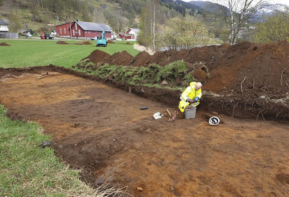 Remnants of some structures at the site.