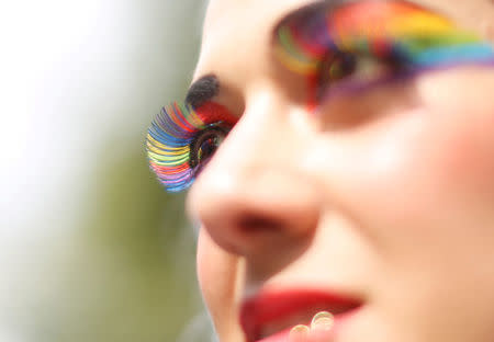 A reveller poses for a photograph during the Gay Pride Parade, in Mexico City, Mexico June 23, 2018. REUTERS/Claudia Daut TPX IMAGES OF THE DAY