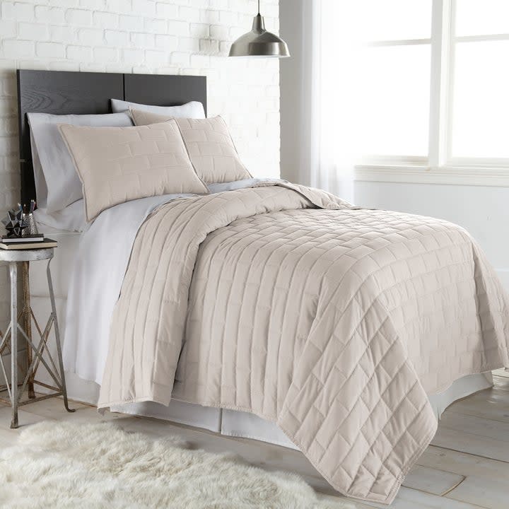 A beige quilt set