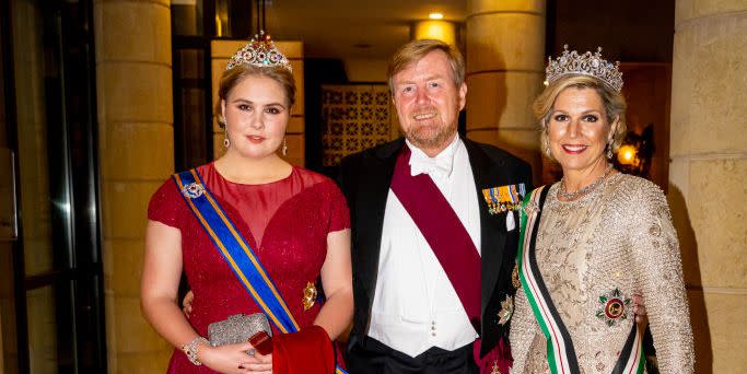 belgian and dutch royal family leaving their hotel prior to the wedding of al hussein bin abdullah, crown prince of jordan