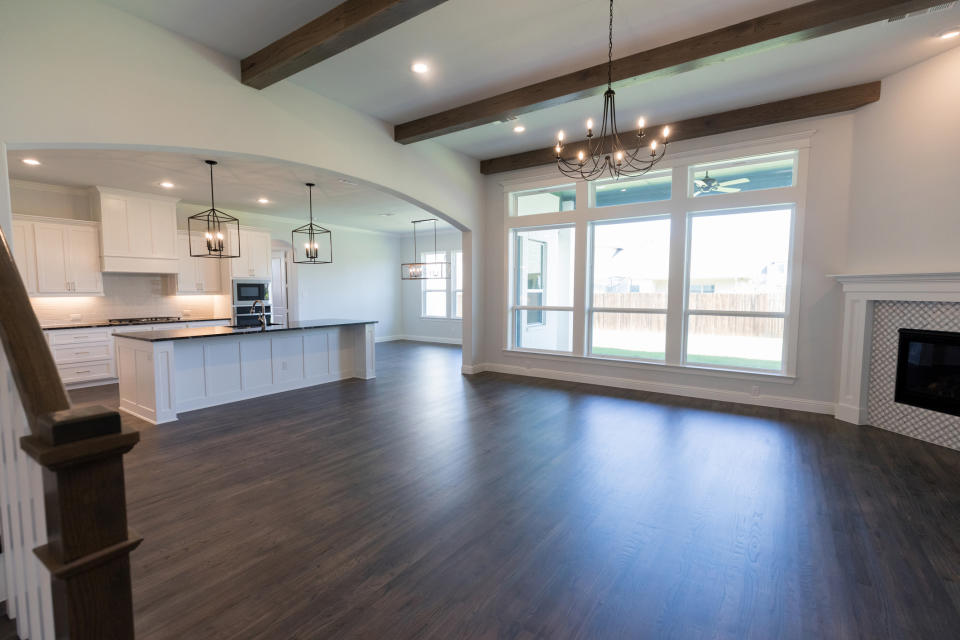 A living room/kitchen