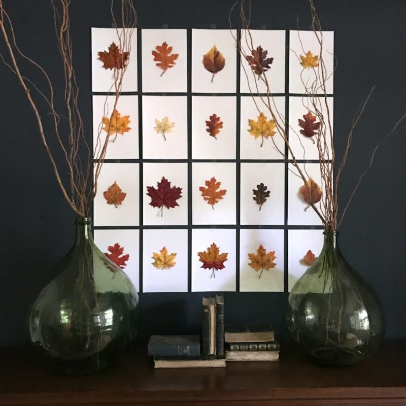 <p>The Design Twins</p><p>If you have a white wall in your home, this leaf gallery is for you. See more at <a href="https://www.thedesigntwins.com/how-to-transform-your-decor-with-easy-wall-art/" rel="nofollow noopener" target="_blank" data-ylk="slk:The Design Twins;elm:context_link;itc:0;sec:content-canvas" class="link "><em>The Design Twins</em></a>.</p>