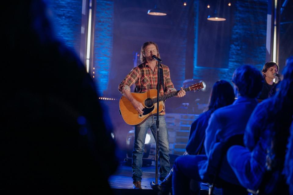 Dierks Bentley performs during a taping of CMT's "Storytellers" at Marathon Music Works on March 8. The show premieres on the network Wednesday at 9 p.m.