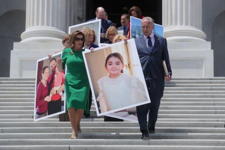 U.S. House Speaker Pelosi and Senator Schumer lead fellow congressional Democrats for remarks on health care on the steps of the U.S. Capitol in Washington