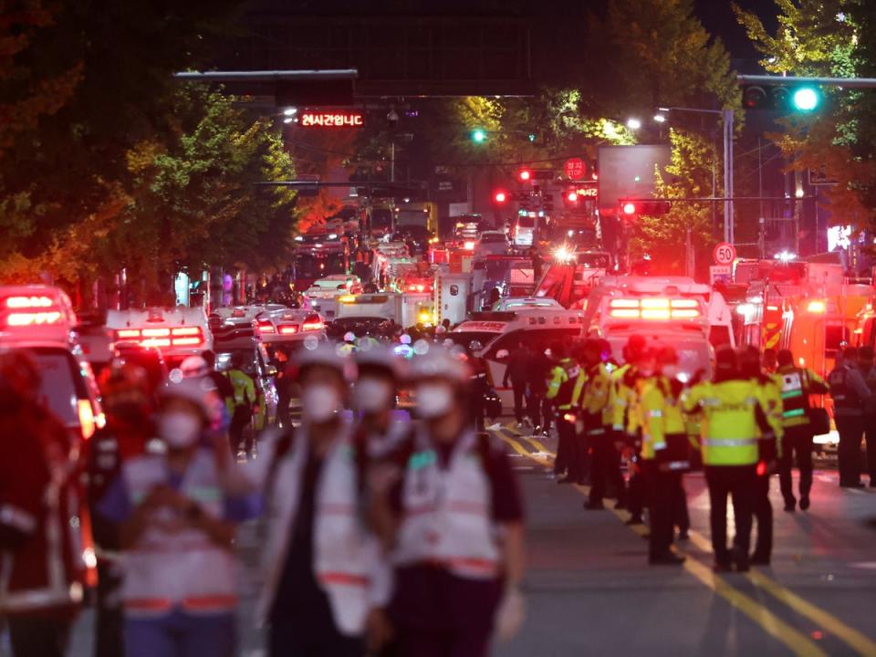 The easing of Covid restrictions meant thousands had gone out to celebrate Halloween (Reuters)