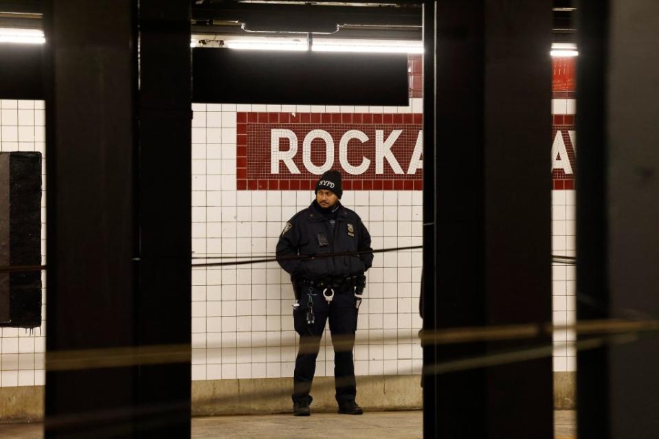 The unprovoked incident happened at the Rockaway Avenue A/C station in Bedford-Stuyvesant around 4 a.m. Kevin C. Downs for NY Post