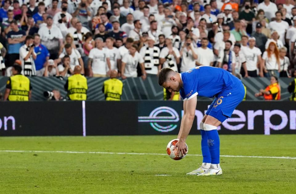 Aaron Ramsey was put on the spot by Rangers just minutes after coming on as a late substitute in the Europa League final (Andrew Milligan/PA) (PA Wire)