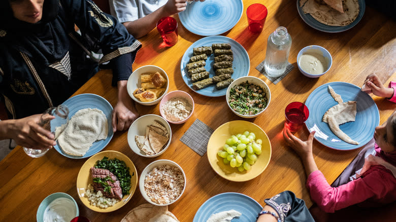 People eating Ramadan meal