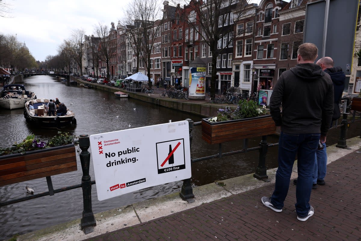 The City of Amsterdam launched a tourism campaign in 2023 aimed at discouraging young British tourists from visiting only to party and consume alcohol or drugs. (Getty Images)