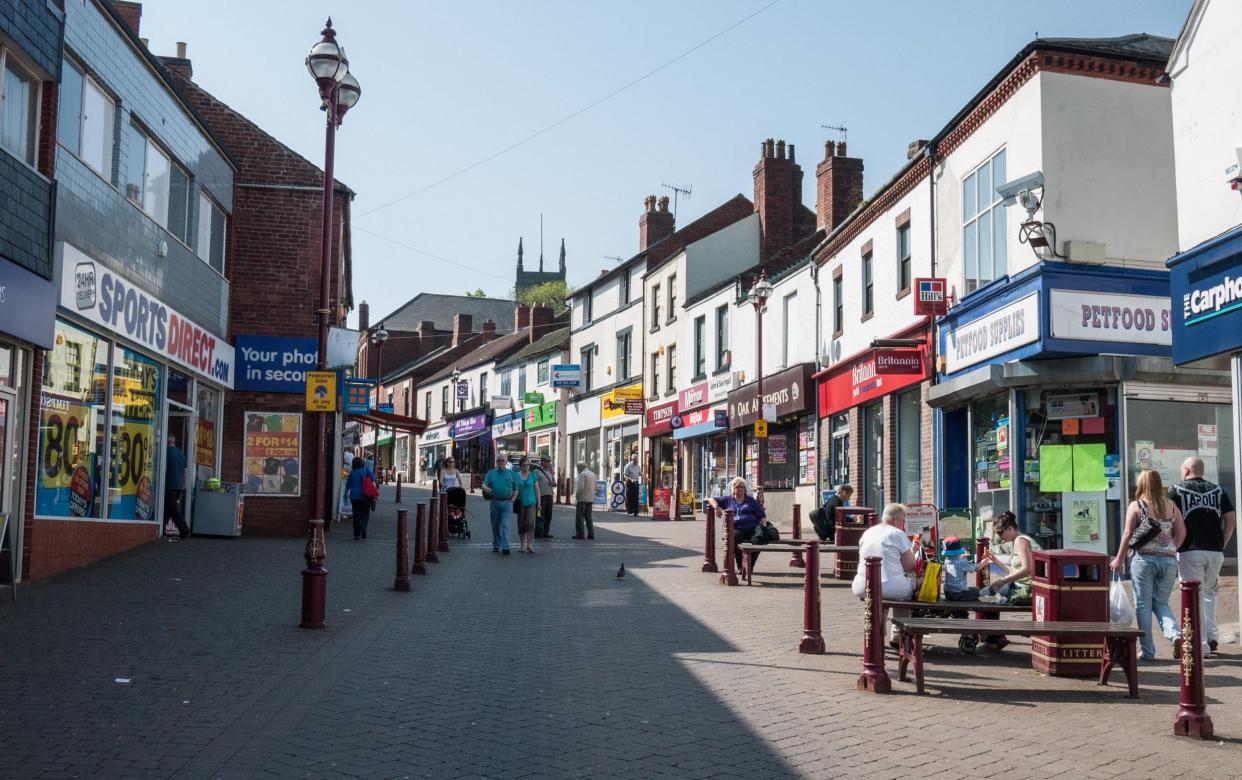 Shops in Bath Street, Ilkeston, Derbyshire, England