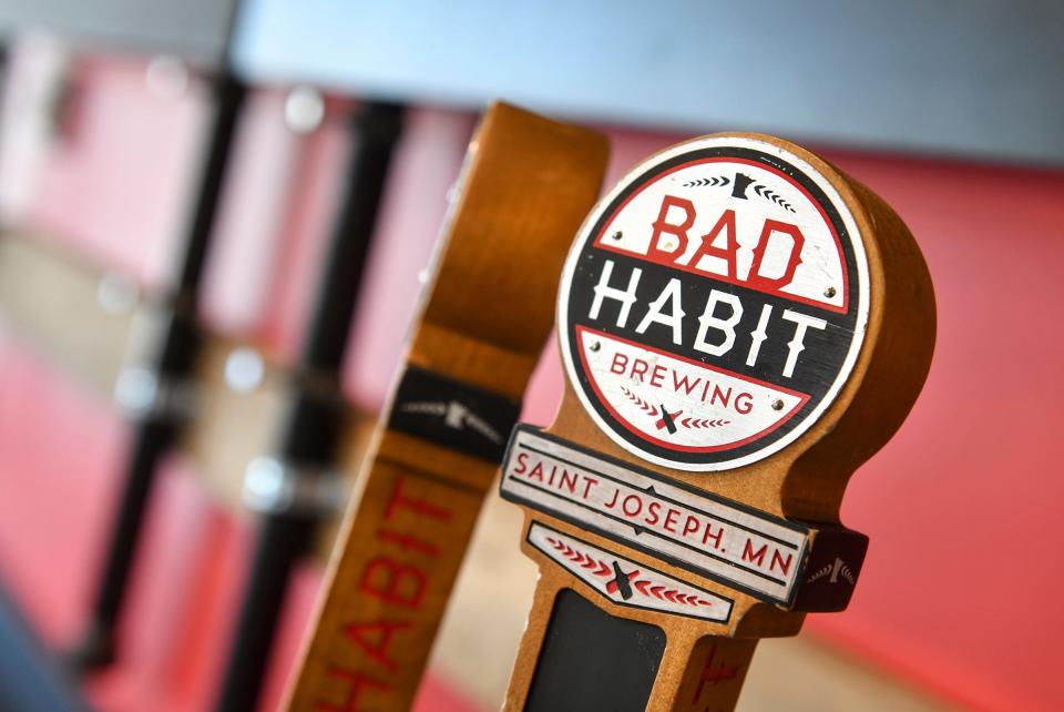 Tap handles are ready to go at the new Bad Habit Brewing Company location Saturday, April 13, in St. Joseph. 