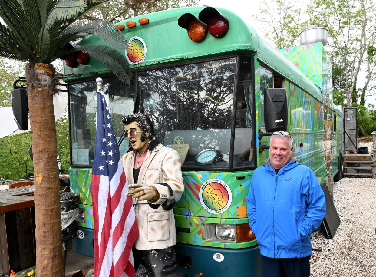 Owner Joe Hardwick stands next to their truck which is now used for prep at Off The Grid in Sandwich.