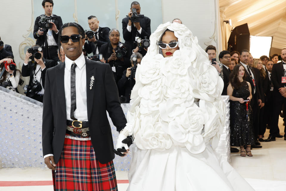 Rihanna and ASAP Rocky at Met Gala in 2023