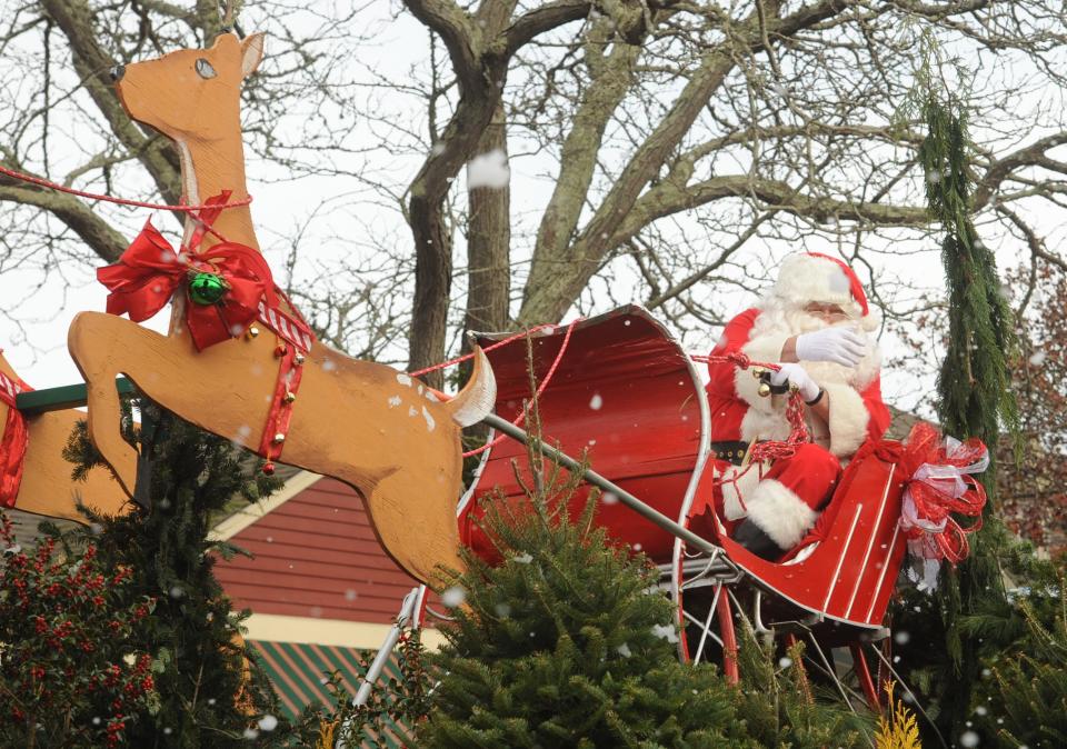 Santa made a guest appearance on the Gosnold float during the 54th Annual Falmouth Christmas Parade in 2017.