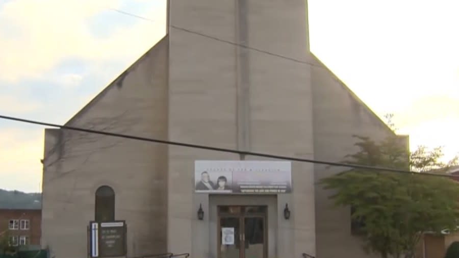 If suspect Jeffrey Harris had attempted to enter Greater Dominion Church (above) in Ambridge, Pennsylvania, just one hour later, during Sunday service, its pastor said, he might have succeeded in carrying out a mass shooting. (Photo: Screenshot/YouTube.com/WTAE-TV Pittsburgh)