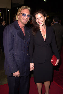 Mickey Rourke and Carre Otis at the Los Angeles premiere of Warner Brothers' The Pledge