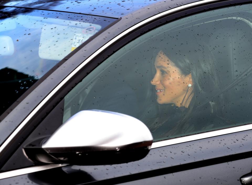 The Duke and Duchess of Sussex arriving for the Queen's Christmas lunch at Buckingham Palace (PA)