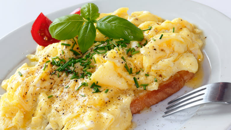 moist scrambled eggs