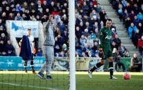 Football Soccer - Colchester United v Tottenham Hotspur - FA Cup Fourth Round - Weston Homes Community Stadium - 30/1/16 A pitch invader asks for Tottenham's Michel Vorm autograph during the game Action Images via Reuters / Paul Childs Livepic