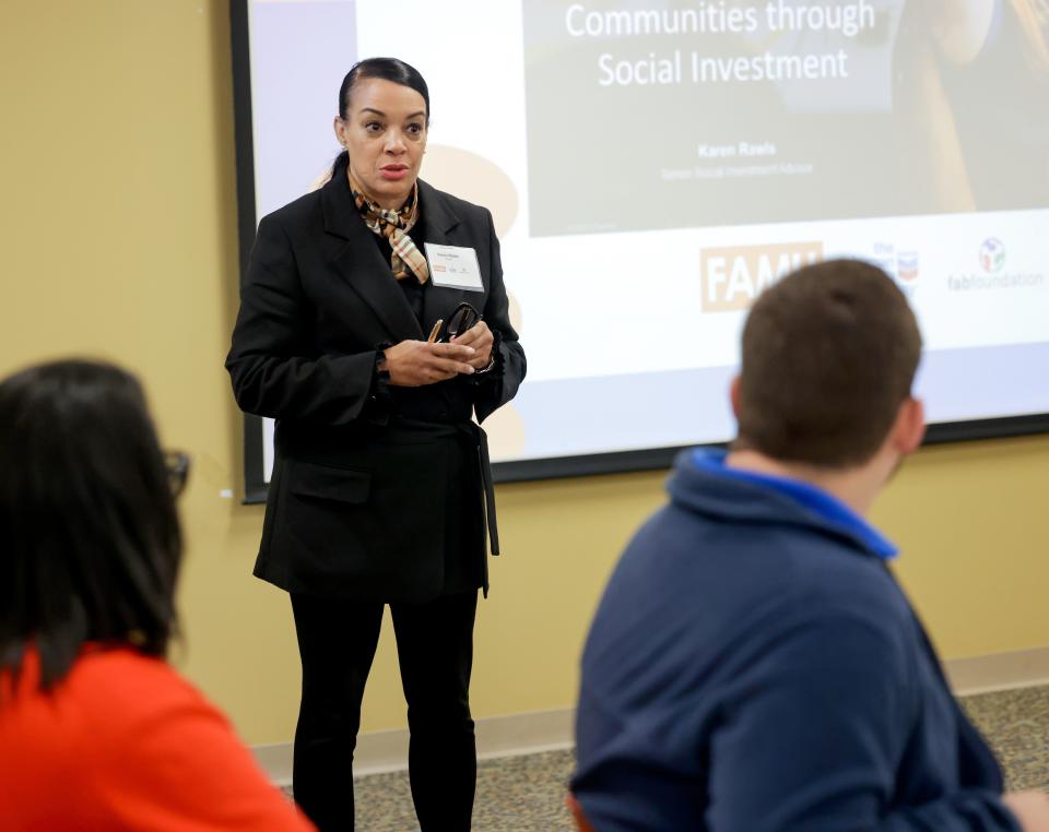 FAMU and Chevron have partnered to build the Innovation Fab Lab in the Gore Education Complex on Thursday Dec 1, 2022.
Karen Rawls, a Social Investment Advisor at Chevron speaks.