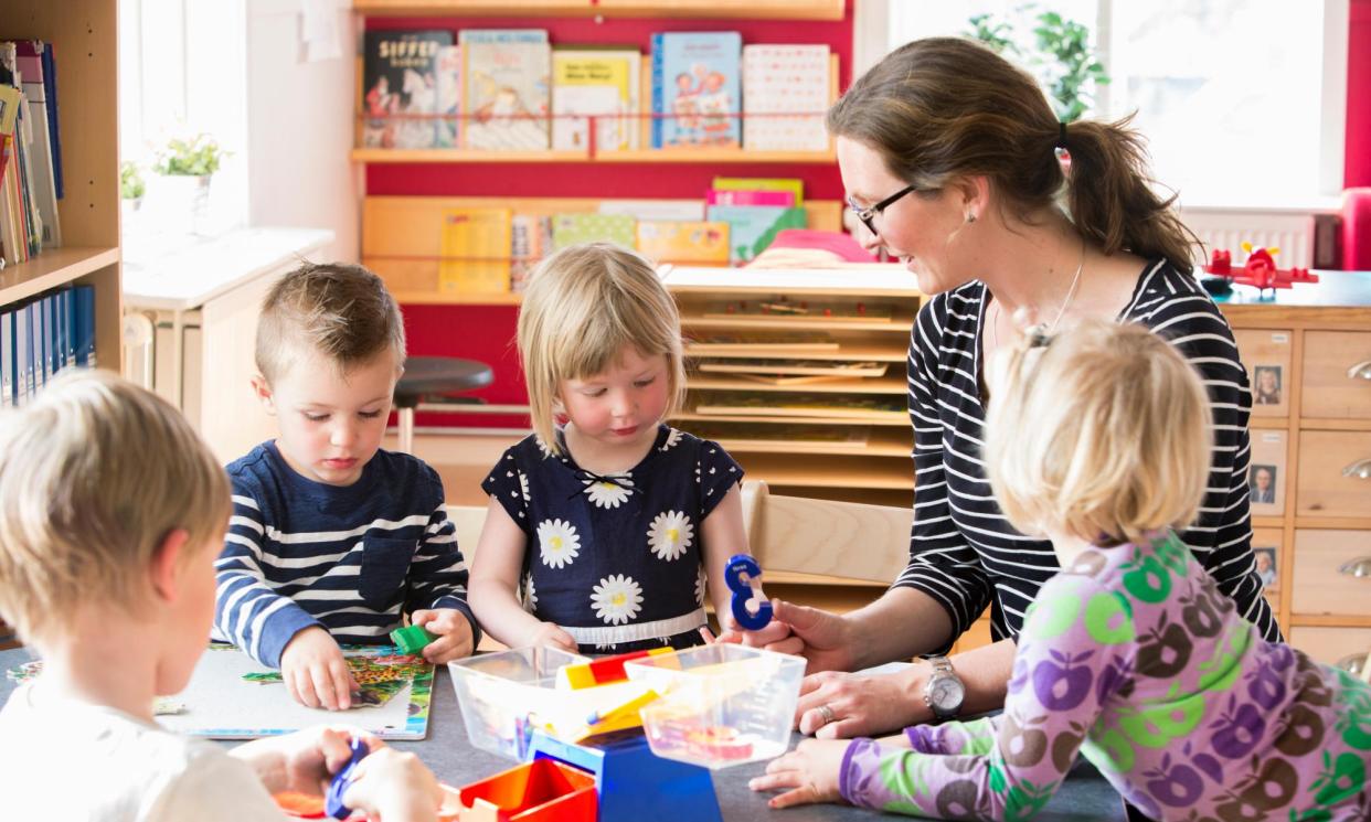 <span>Critics say research shows that development is best supported by play-based learning environments.</span><span>Photograph: Folio Images/Alamy</span>