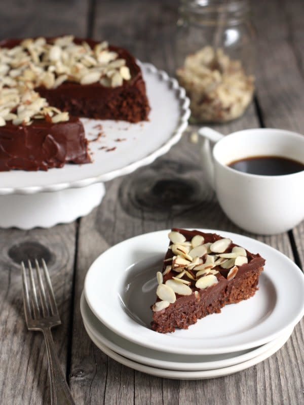 <strong>Get the <a href="http://www.completelydelicious.com/2013/09/chocolate-almond-cake.html" target="_blank">Chocolate Almond Cake recipe</a> from Completely Delicious</strong>