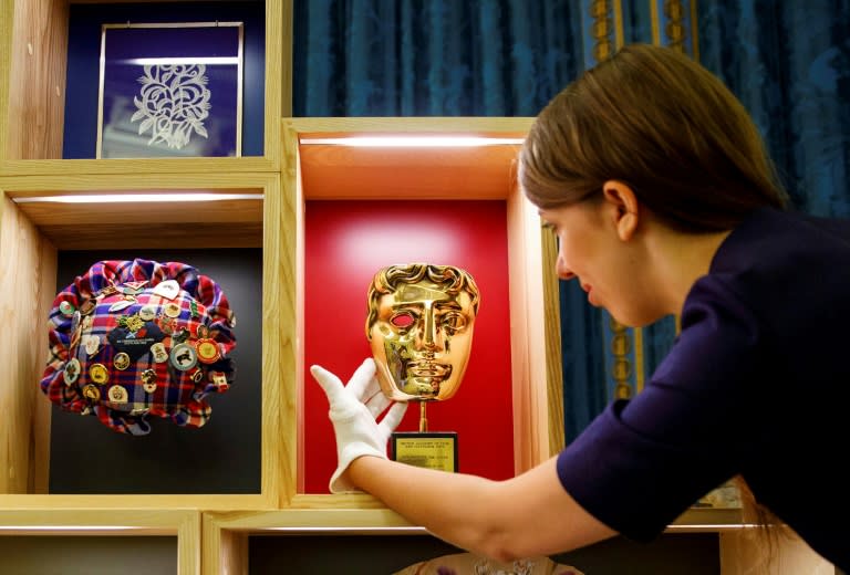 The Honorary BAFTA Award which was awarded to actor Kenneth Branagh and presesnted to the Britain's Queen Elizabeth II in April 2013, is seen at Buckingham Palace in London on July 20, 2017, to promote the forthcoming 'Royal Gifts' exhibition