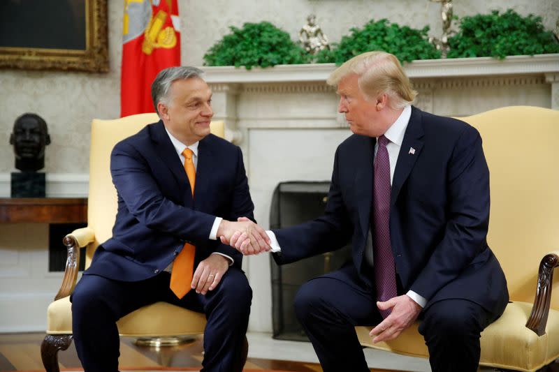 FILE PHOTO: U.S. President Trump meets with Hungary's Prime Minister Orban at the White House in Washington
