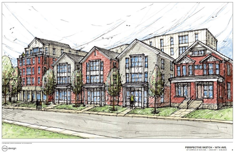 Proposed townhomes on Waldeck Avenue at the site of Summit United Methodist Church. (Courtesy Photo/MA Design)