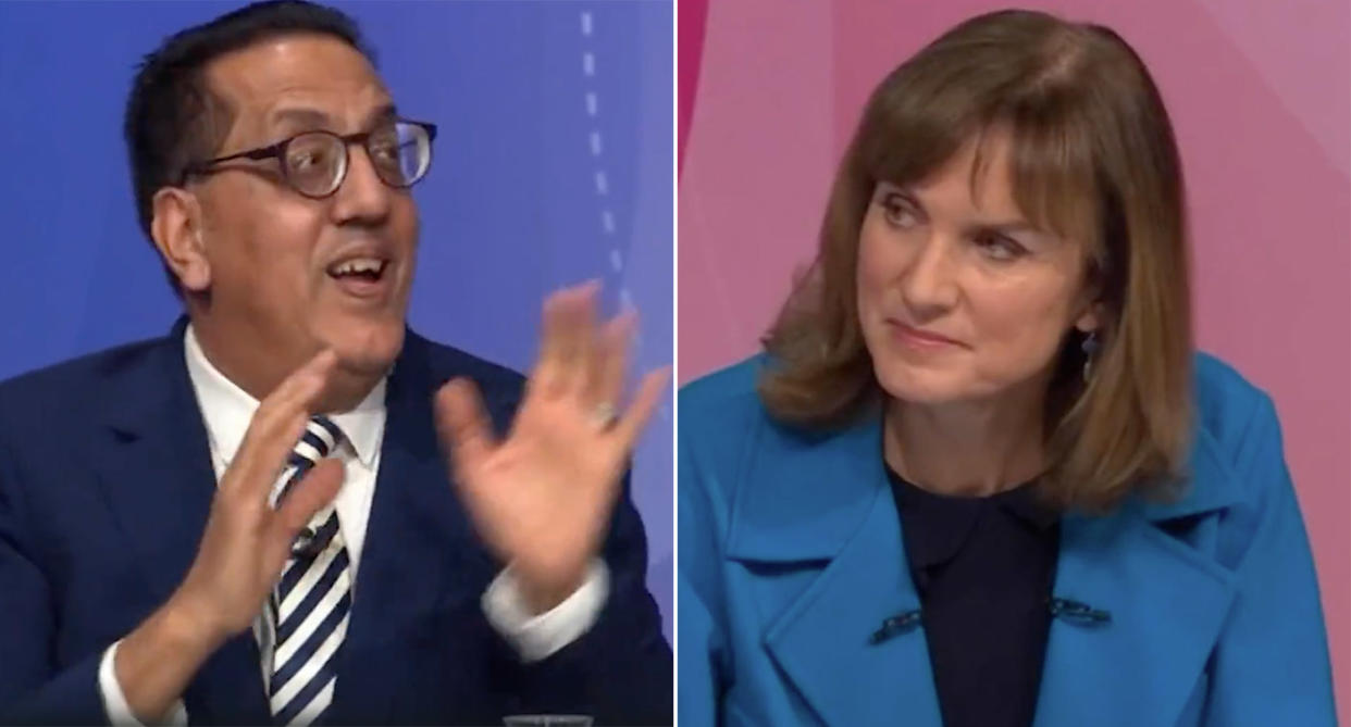 Former chief prosecutor Nazir Afzal responded to Bruce directing a question straight to him by telling her, 'The brown person will answer first'. (BBC)