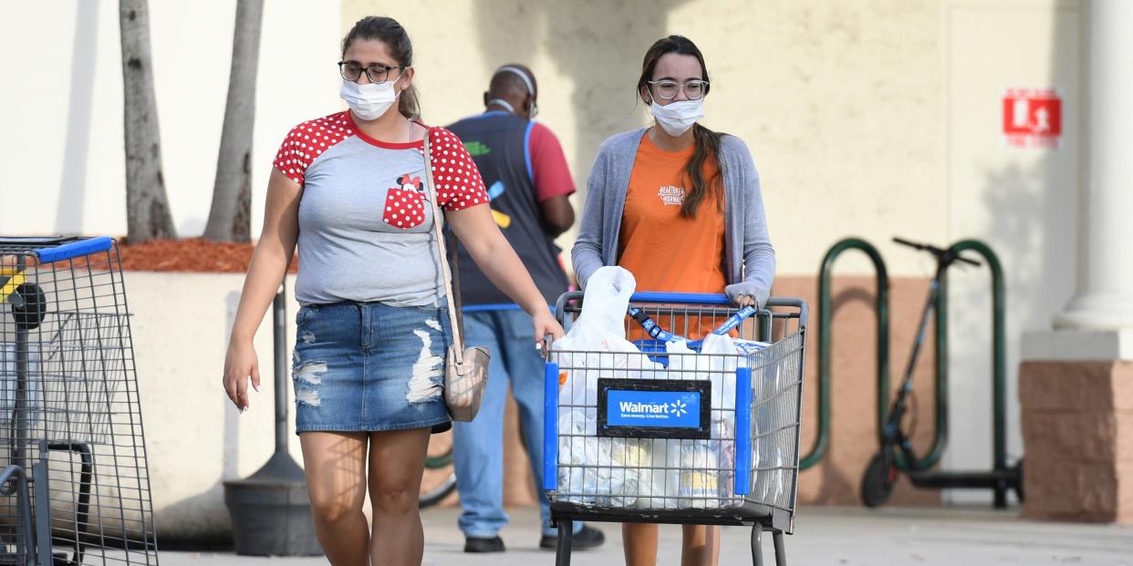 Walmart shoppers masks