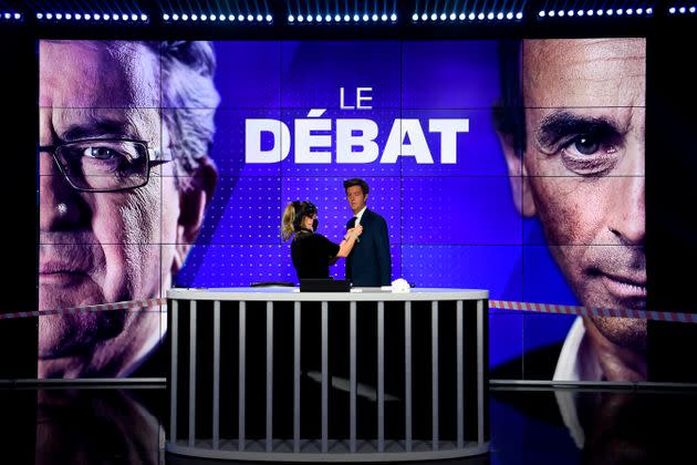 Le plateau du débat Mélenchon-Zemmour photographié le 23 septembre (illustration) (Photo: Bertrand Guay / Associated Press)