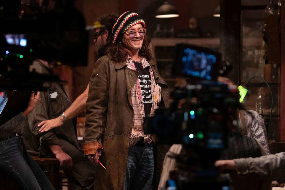 <p>Leo Pinter</p> Johnny Depp on set of the movie Modi