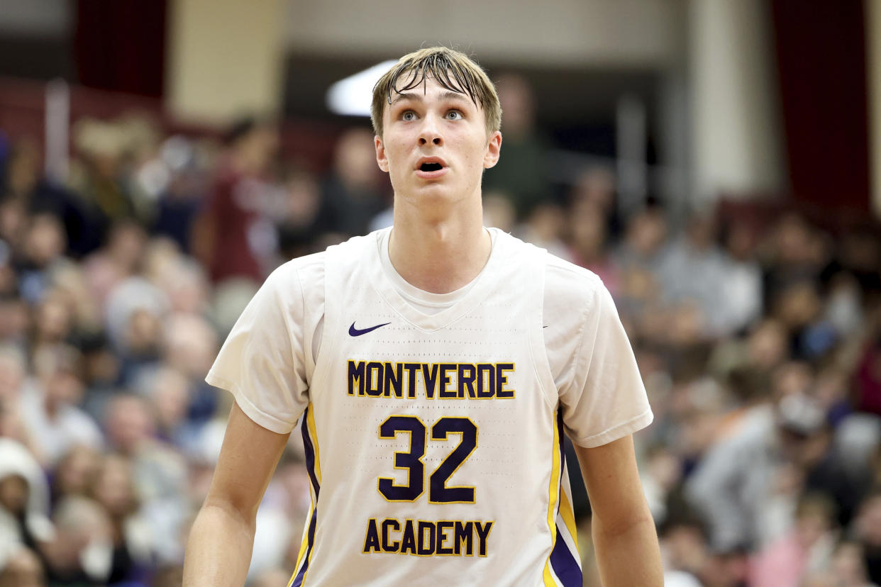 Cooper Flagg and Maine United upset Peach Jam's top team, Nightrydas, and Cameron Boozer on Wednesday. (AP Photo/Gregory Payan)