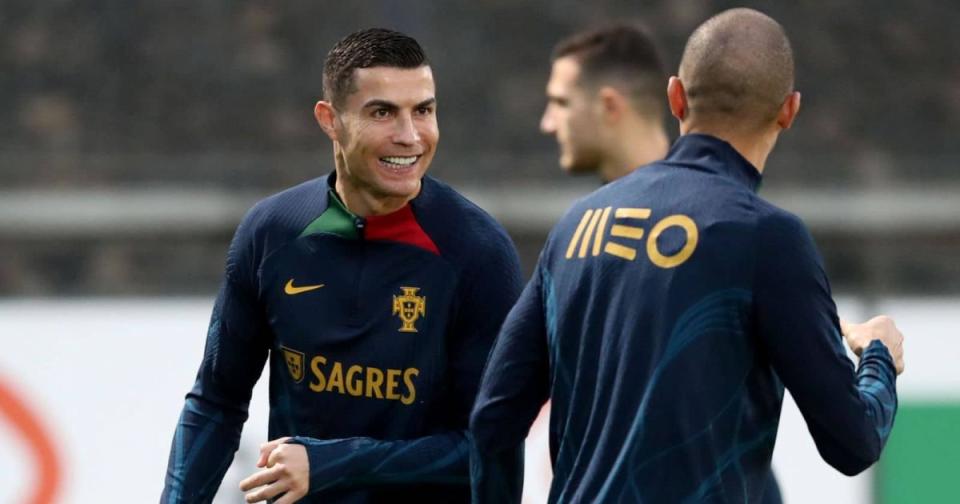 Cristiano Ronaldo Portugal training Credit: Alamy