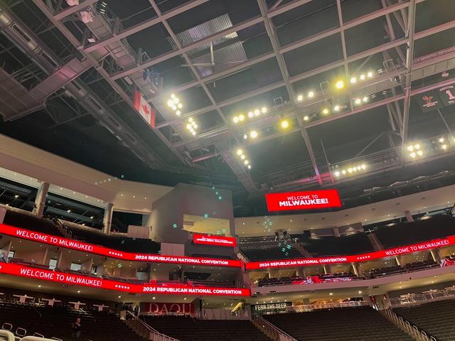 Fiserv Forum in Milwaukee, during a the media walkthrough of the 2024 Republican National Convention | Wisconsin Examiner photo