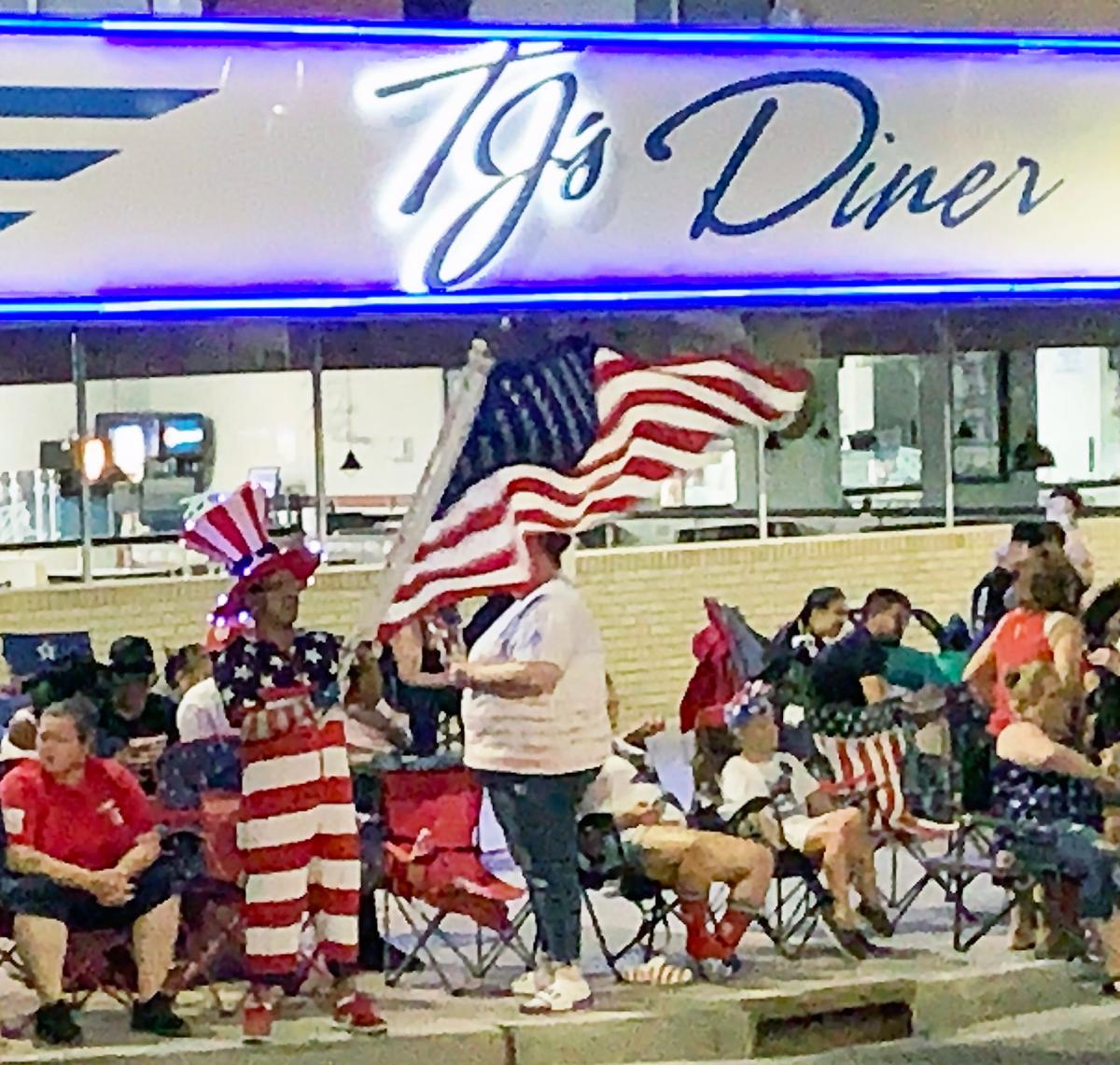 Crowd Freedom Days Electric Light Parade in Farmington on July 4