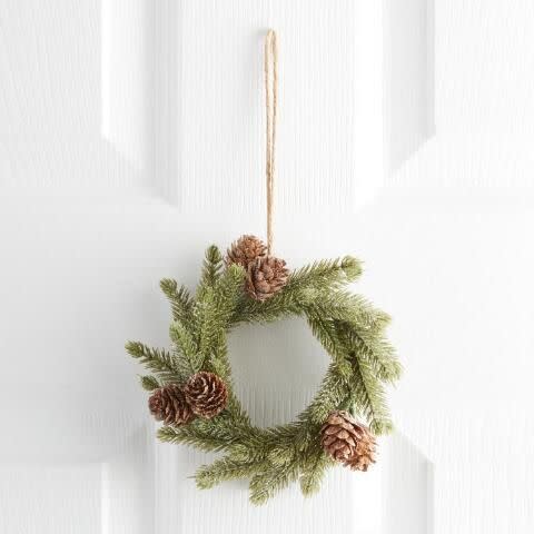 Mini Pinecone and Faux Pine Wreath