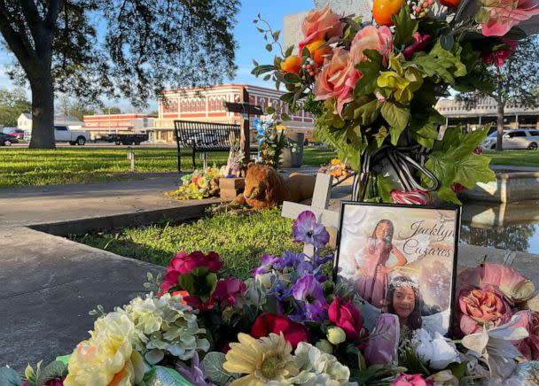 PHOTO: The dedication in Uvalde's town square for 9-year-old victim Jackie Cazares, Sept. 6, 2022. (Emily Shapiro/ABC News)