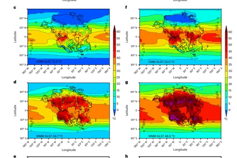 Temperatura media del mes frío y temperatura media del mes cálido (estudio nature geoscience)