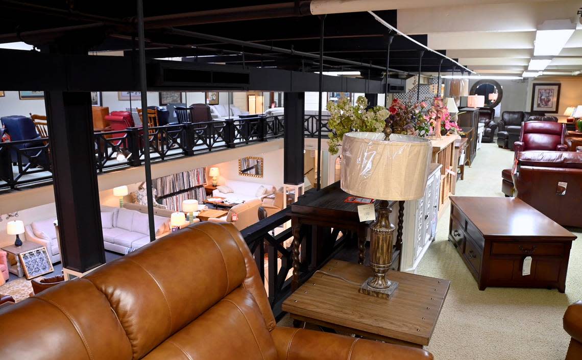 Furniture available in the mezzanine at Bert Maxwell Furniture Company in downtown Macon. The store founded by Bert Maxwell III in 1972 celebrates its 50th anniversary July 4.
