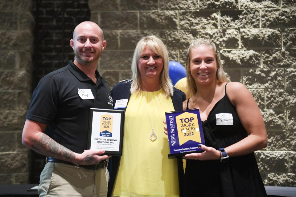 Executive Building Solutions Inc received third place in the Top Small Workplaces category, at Knox News and Knox.Biz’s Top Workplaces 2022 celebration at The Foundry, Thursday, July 21, 2022.