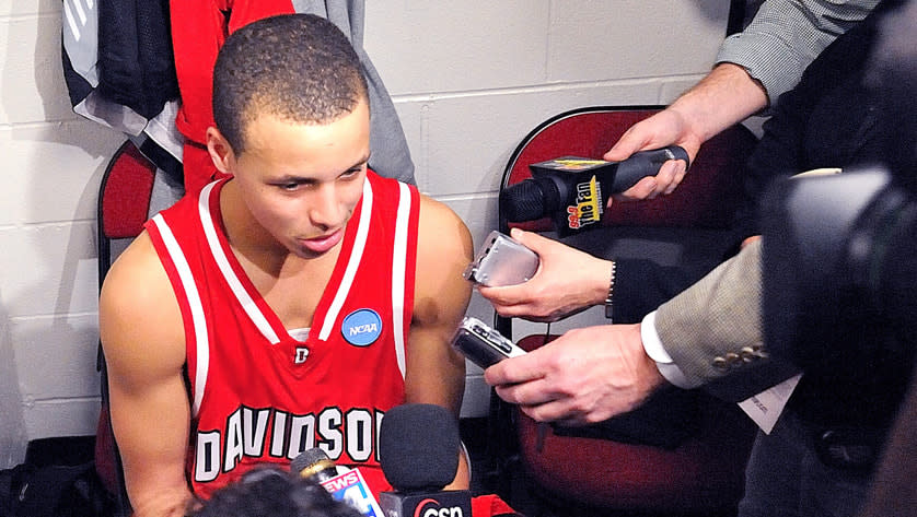  Stephen Curry taking an interview in Stephen Curry: Underrated 