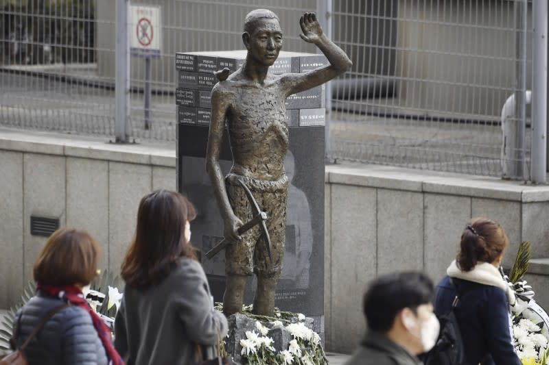 2023年3月6日，南韓首ˋ爾的二戰徵用工雕像（AP）
